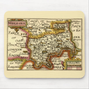 Middlesex Mitten-Sex County England Old Atlas Kart Musmatta