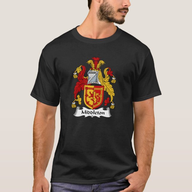 Middleton Jackar Arm Middleton Family Crest T Shirt (Framsida)