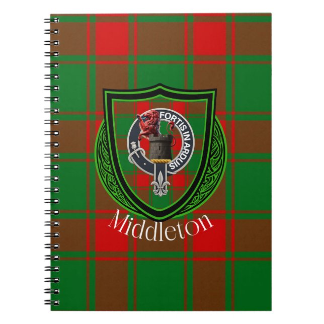 Middleton Scottish Clan Tartan & Crest Anteckningsbok (Framsidan)