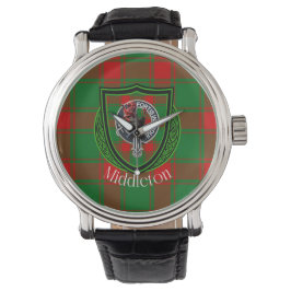 Middleton Scottish Clan Tartan & Crest Armbandsur