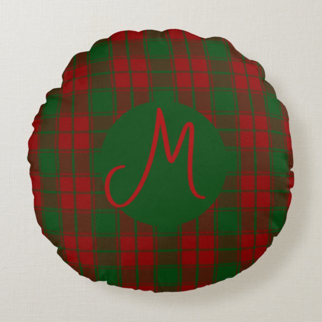 Middleton Tartan Monogrammed Rund Kudde (Framsidan)