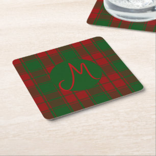 Middleton Tartan Monogrammed Underlägg Papper Kvadrat