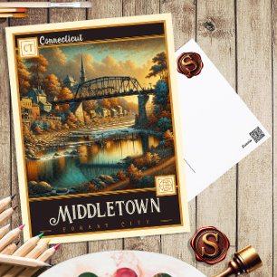Middletown, Connecticut Postkort för Vintage Vykort