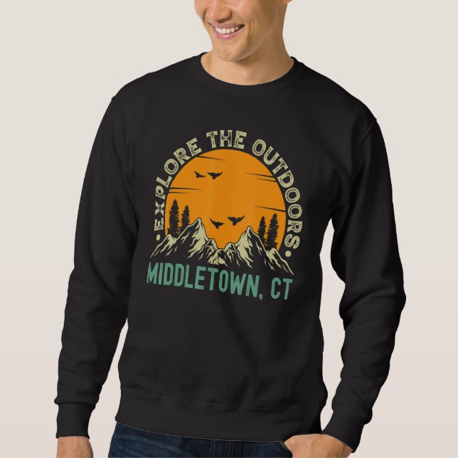 Middletown Connecticut  Utforska Naturen Lång Ärmad Tröja (Framsida)