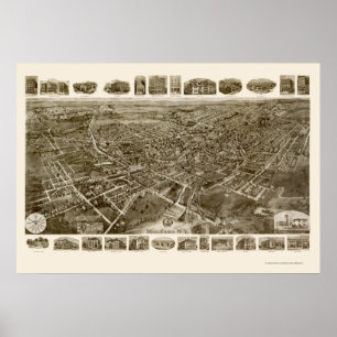 Middletown panorama- karta för NY - 1921 Poster