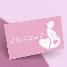 Midfru BeSnyn Gravid Silhouette Rosa Heart Visitkort