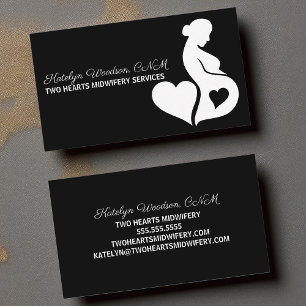 Midfru Birth Coach Doula BeSnyWhite Black White Visitkort