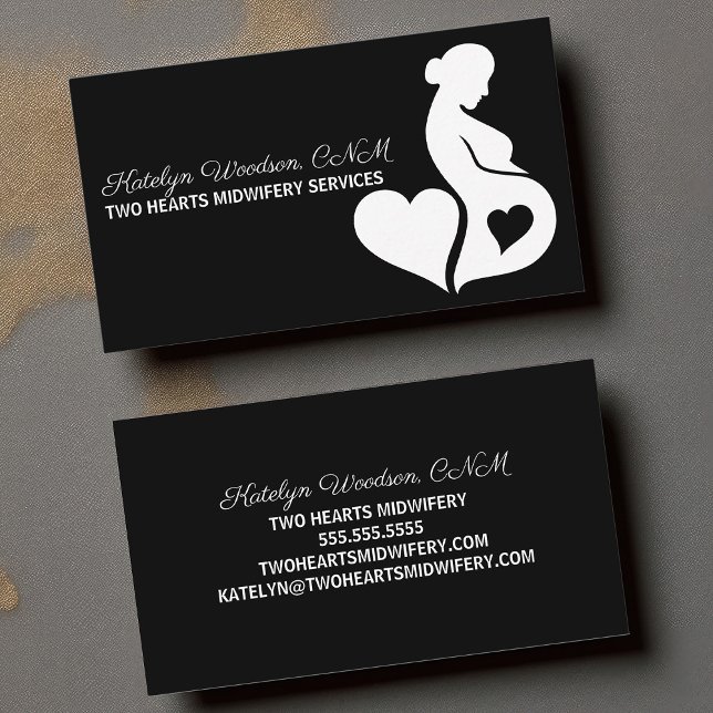 Midfru Birth Coach Doula BeSnyWhite Black White Visitkort (Skapare uppladdad)