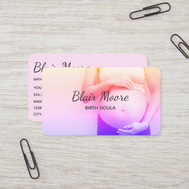 Midfru Birth Doula Visitkort (Fram/Back In Situ)