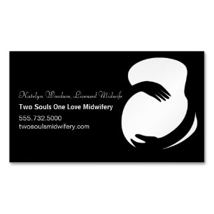 Midfru Black White Birth Center Chic Moderskap Magnetiska Visitkort
