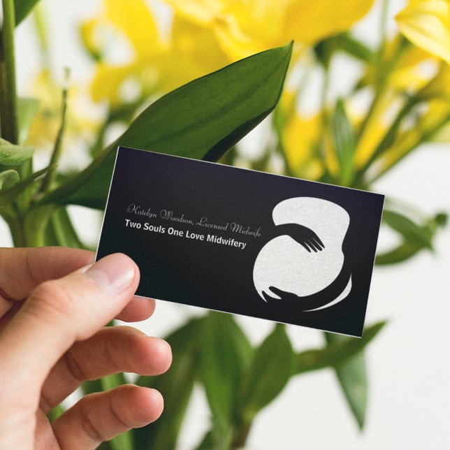 Midfru Black White Gravida Belly Chic Moderskap Visitkort (Skapare uppladdad)