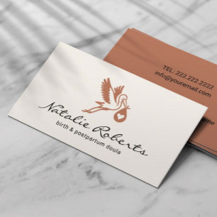 Midfru Doula Birth Coach Stork Logotyp Visitkort