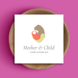 Midfru Doula Birth Couch Mor och Child Fyrkantigt Visitkort