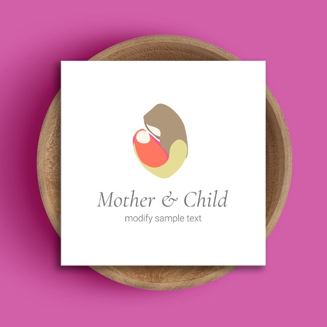 Midfru Doula Birth Couch Mor och Child Fyrkantigt Visitkort (Skapare uppladdad)