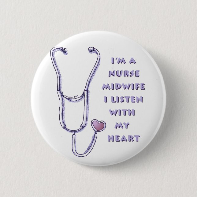 Midfru Nurse Heart Pin Knapp (Framsida)