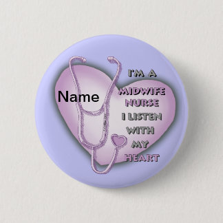 Midfru Nurse Lila Heart Knapp