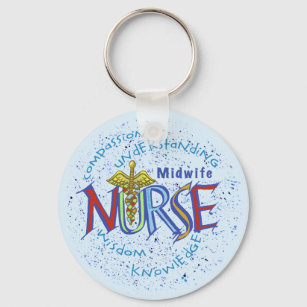 Midfru Nurse Motto Basic Round Keychain Nyckelring