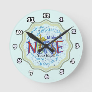 Midfru Nurse Motto Rund Klocka