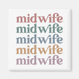 Midfru Retro Vintage Midwifery Gift Magnet