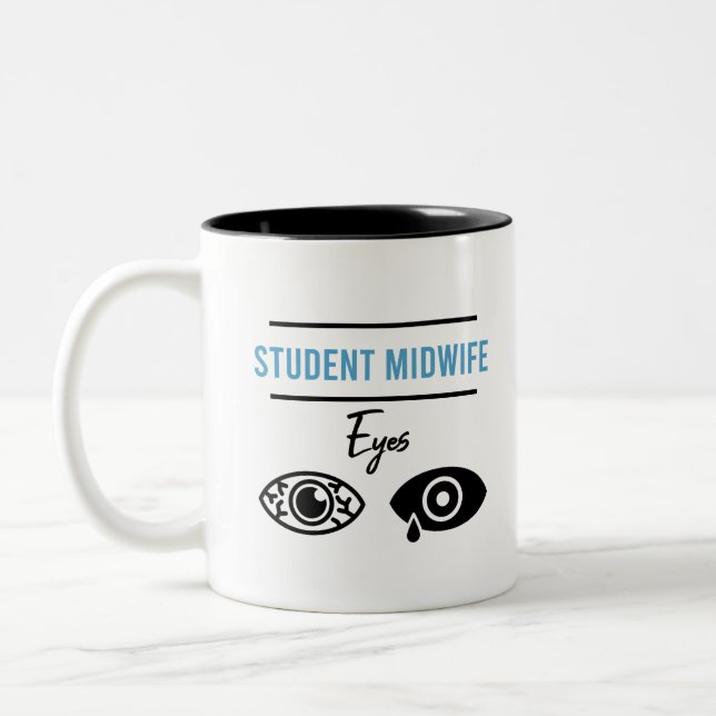 Midfru Student Costume Midwifery Funny Gift Två-Tonad Mugg (Vänster)