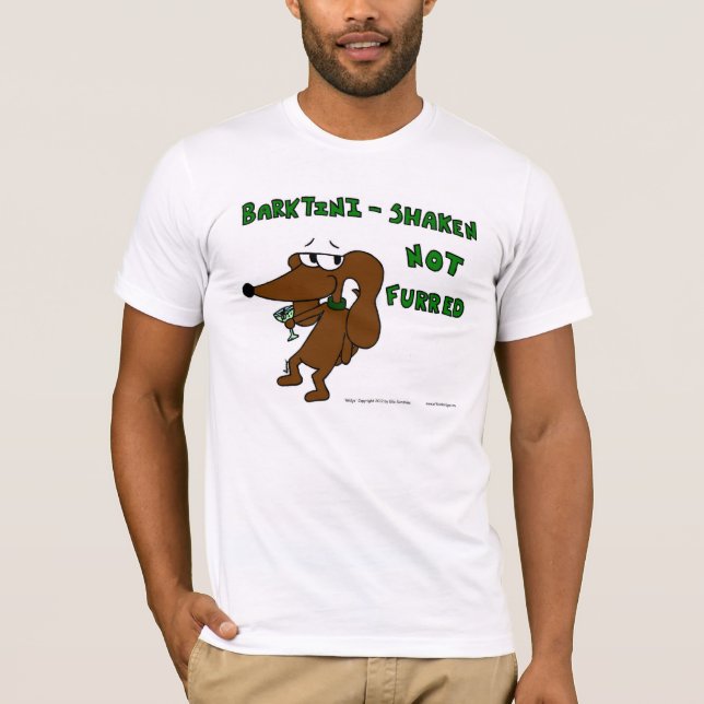 Midge "BARKTINI SHAKEN NOT FURRED" Tees Tee (Framsida)