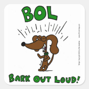 Midge "BOL: BARK OUT LOUD" - 20-uppsättningen Fyrkantigt Klistermärke
