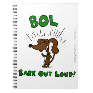 Midge "BOL: BARK OUT LOUD" bärbar dator Anteckningsbok Med Spiral