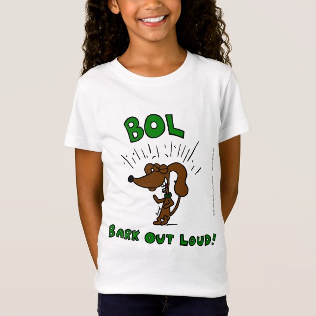 Midge ’BOL Bark Out Loud’ Girls Baby Doll Tee (Framsida)