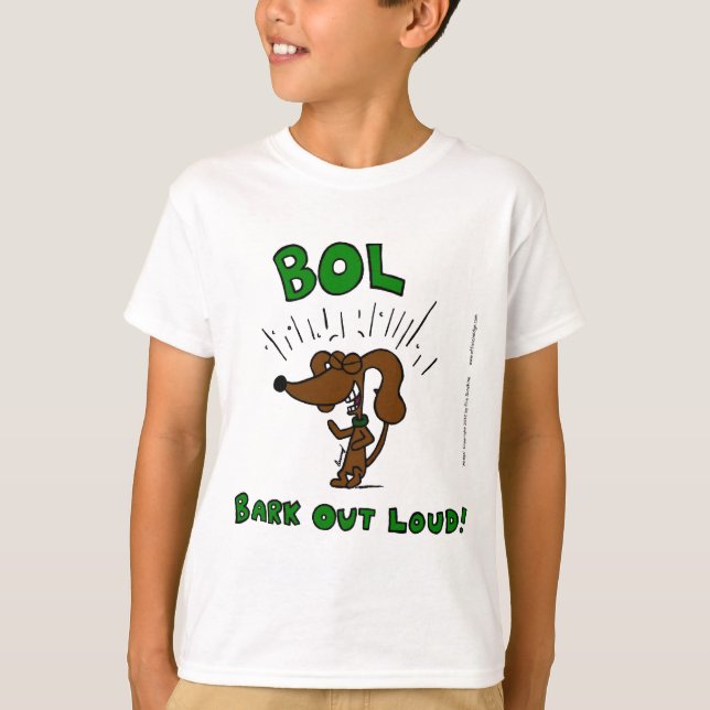 Midge "BOL Bark Out Loud" Kids Basic T-Shirt (Framsida)