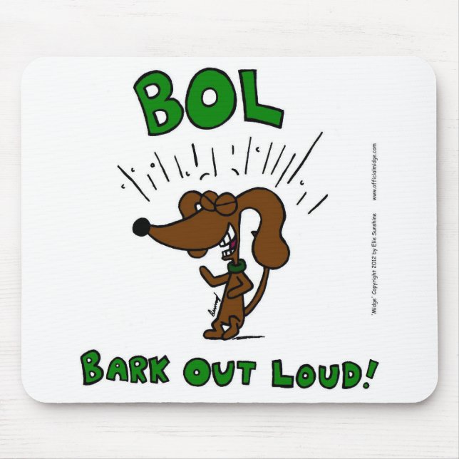 Midge ’BOL Bark Out Loud’ Mousepad Musmatta (Framsidan)
