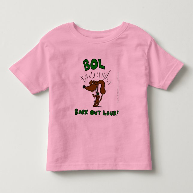 Midge ’BOL Bark Out Loud’ Småbarn Ringer T-Shirt (Framsida)