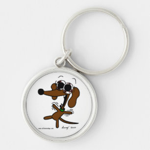 Midge Freakin'Out Keychain Rund Silverfärgad Nyckelring