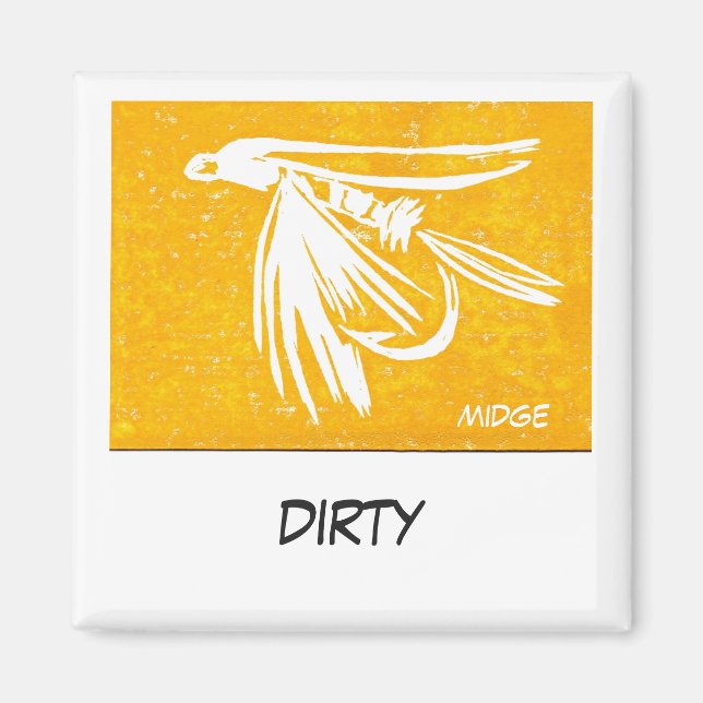 "Midge Gult" Dirty Dish Washer Status Magnet (Framsidan)