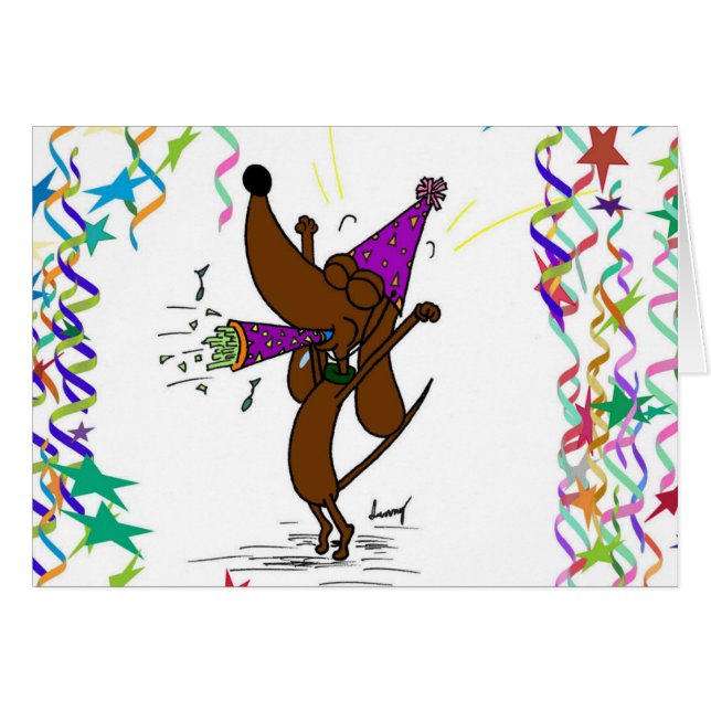 Midge, "Ha ett Grattis på födelsedagen-behörighets Hälsningskort (Framsidan Horizontal)