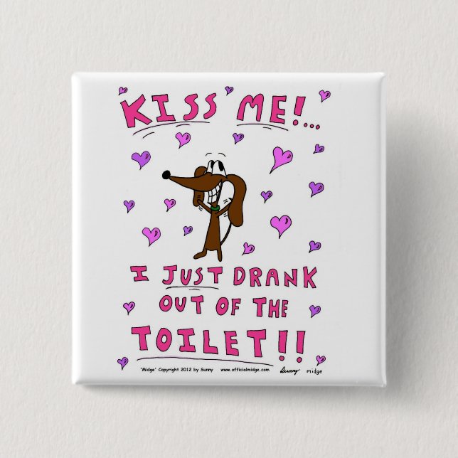 Midge KISS ME-knapp Knapp (Framsida)