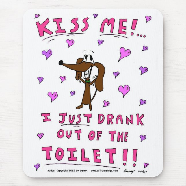 Midge ’KISS ME’ Mousepad Musmatta (Framsidan)