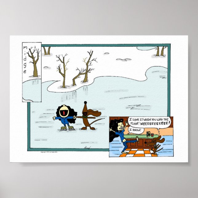 Midge och Melissa Golv Skating Tecknad Poster (Framsidan)