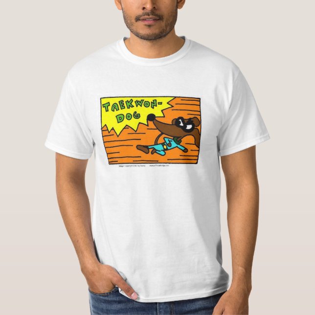 Midge "TAEKWON-DOG" Mens Värde T-Shirt (Framsida)