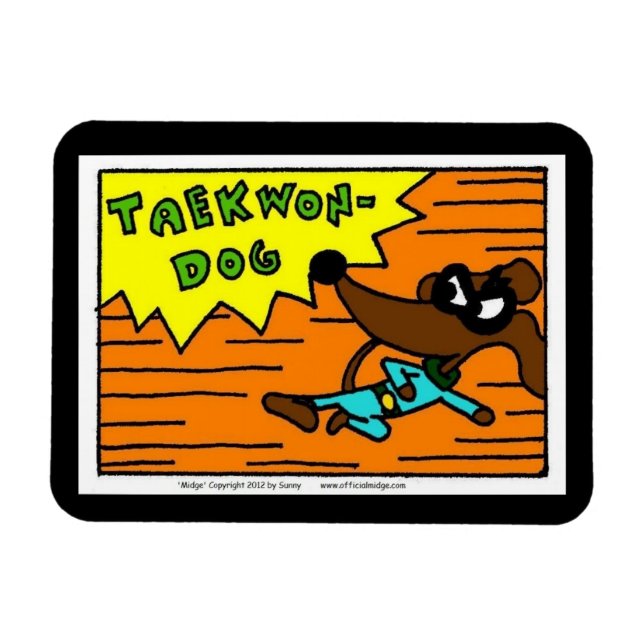 Midge TAEKWON-HUND Flexible Magnet (Horisontell)