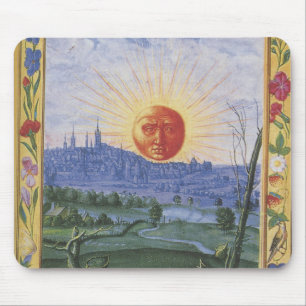 Midieval stad av solansiktet Mousepad Musmatta