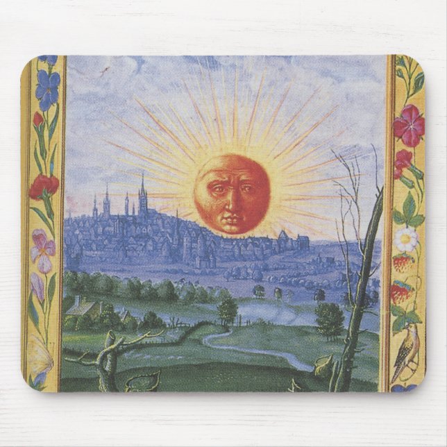 Midieval stad av solansiktet Mousepad Musmatta (Framsidan)