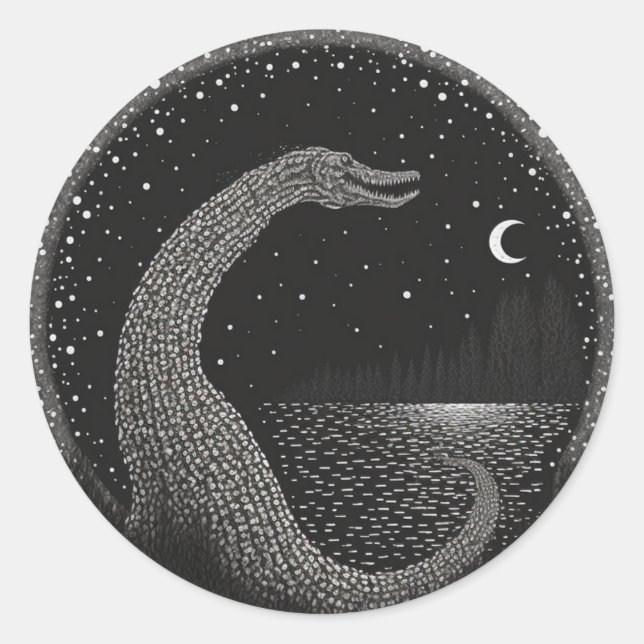 Midjourney Monsters Cryptid Series Runt Klistermärke (Framsida)