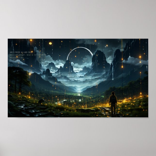 Midjourney Vad är framtiden? Poster (Framsidan)