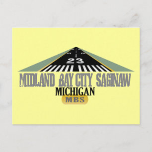 Midland Bay City Saginaw MI - Flygplats Vykort