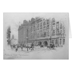 Midland Hotel, Manchester, 1910 Hälsningskort