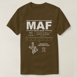 Midland Internationell Luft & Space Port MAF T-Shi T Shirt