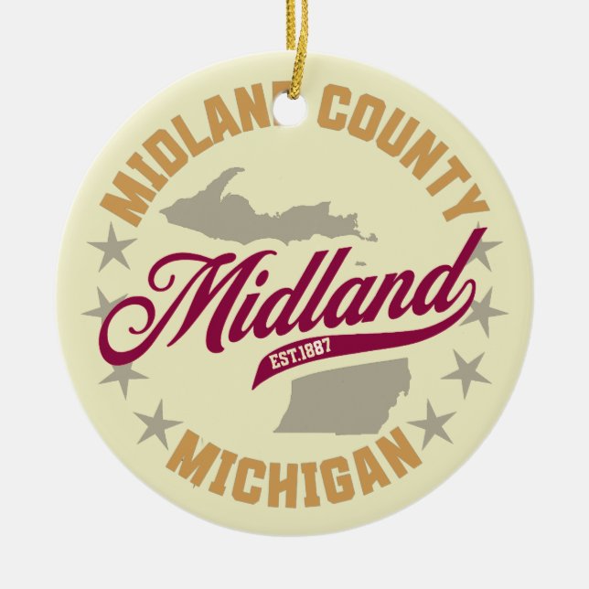 Midland, Michigan Julgransprydnad Keramik (Framsidan)
