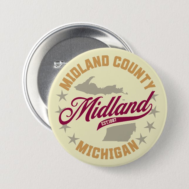 Midland, Michigan Knapp (Framsida & baksida)