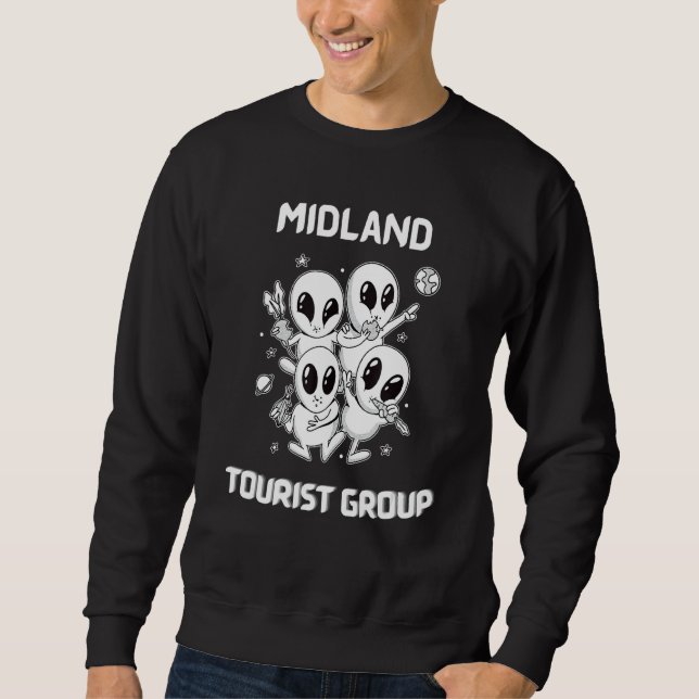 Midland Native Pride Alien Funny State Tourist Spa Lång Ärmad Tröja (Framsida)