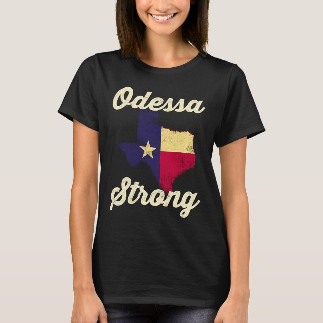 Midland Odessa TX Starong Kärlek Pray Support Texa T Shirt (Framsida)